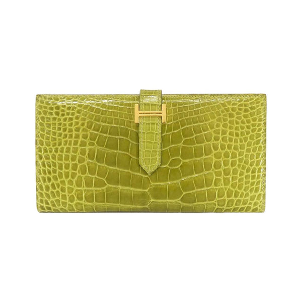 Hermes Bearn Soufflet leather long bifold wallet