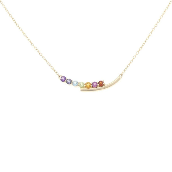 K10 Yellow Gold Color Stone Necklace