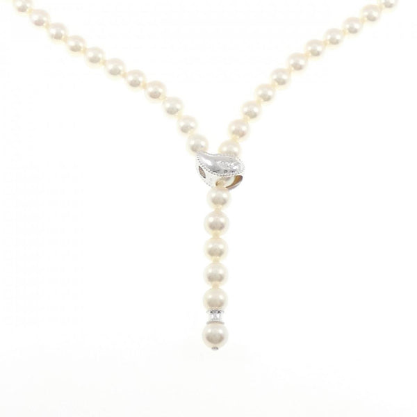 Tasaki Silver Akoya Pearl Diamond Necklace