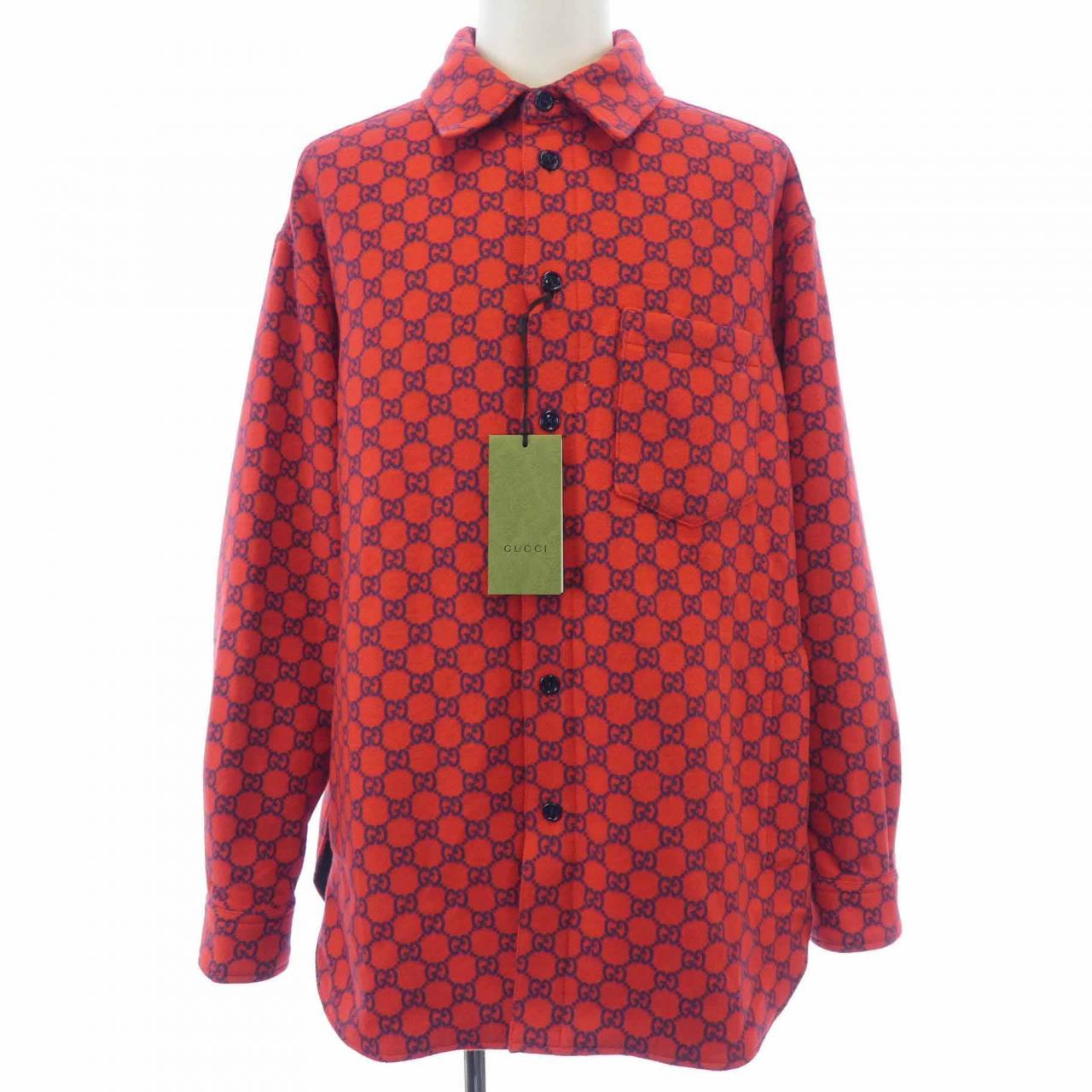 Gucci GG Wool Flannel Padded Overshirt Jacket