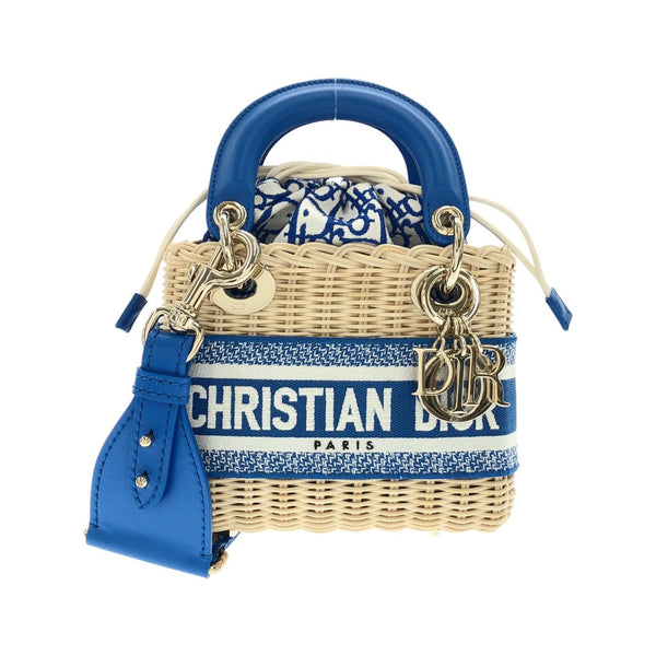 Christian Dior Dior Oblique Natural Wicker Canvas Bag
