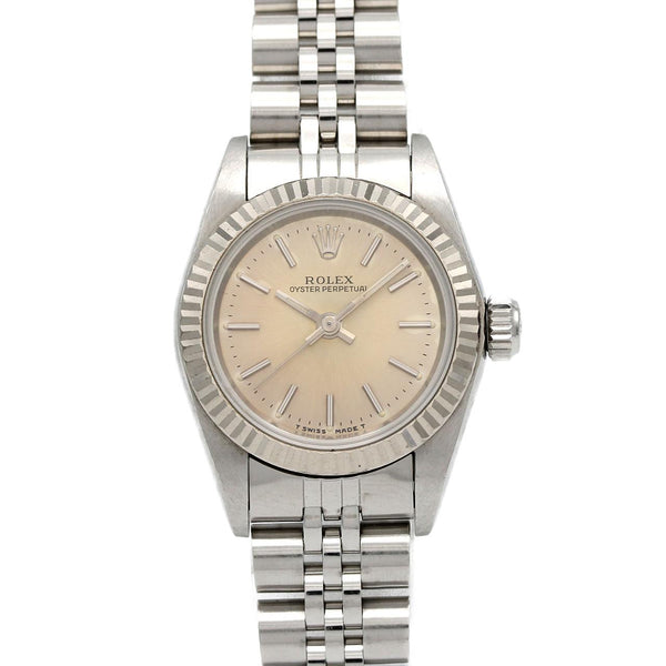 Rolex Oyster Perpetual Stainless Steel White Gold Watch