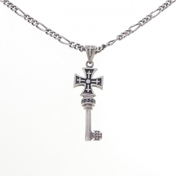 Cubic Zirconia 925 Silver Key Cross Necklace