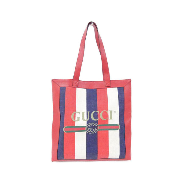 Gucci Sylvie By The Linen Canvas Leather Tote Bag