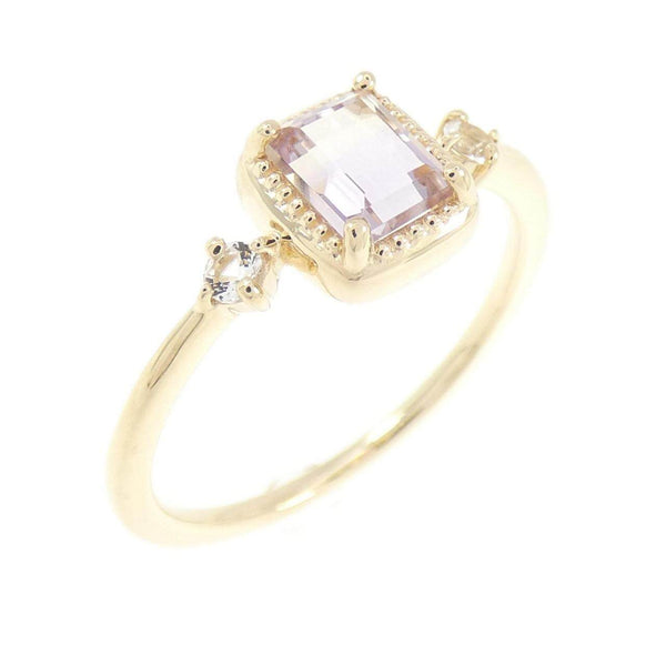 4℃ K10 Yellow Gold Ametrine White Sapphire Ring