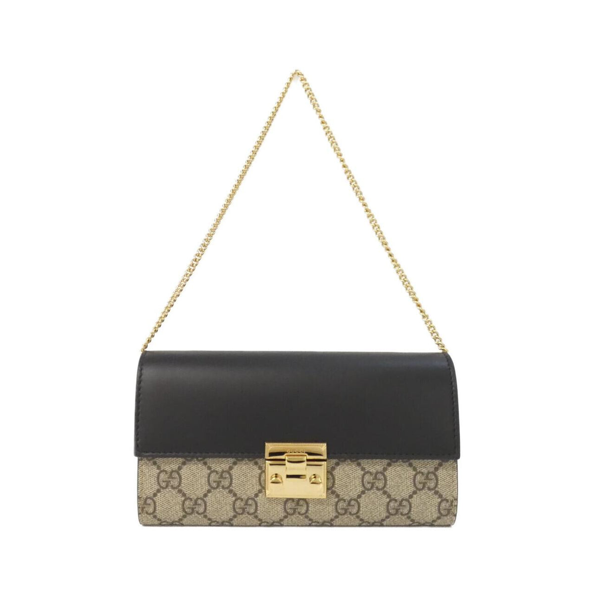 Gucci GG Supreme Canvas Leather Chain Wallet