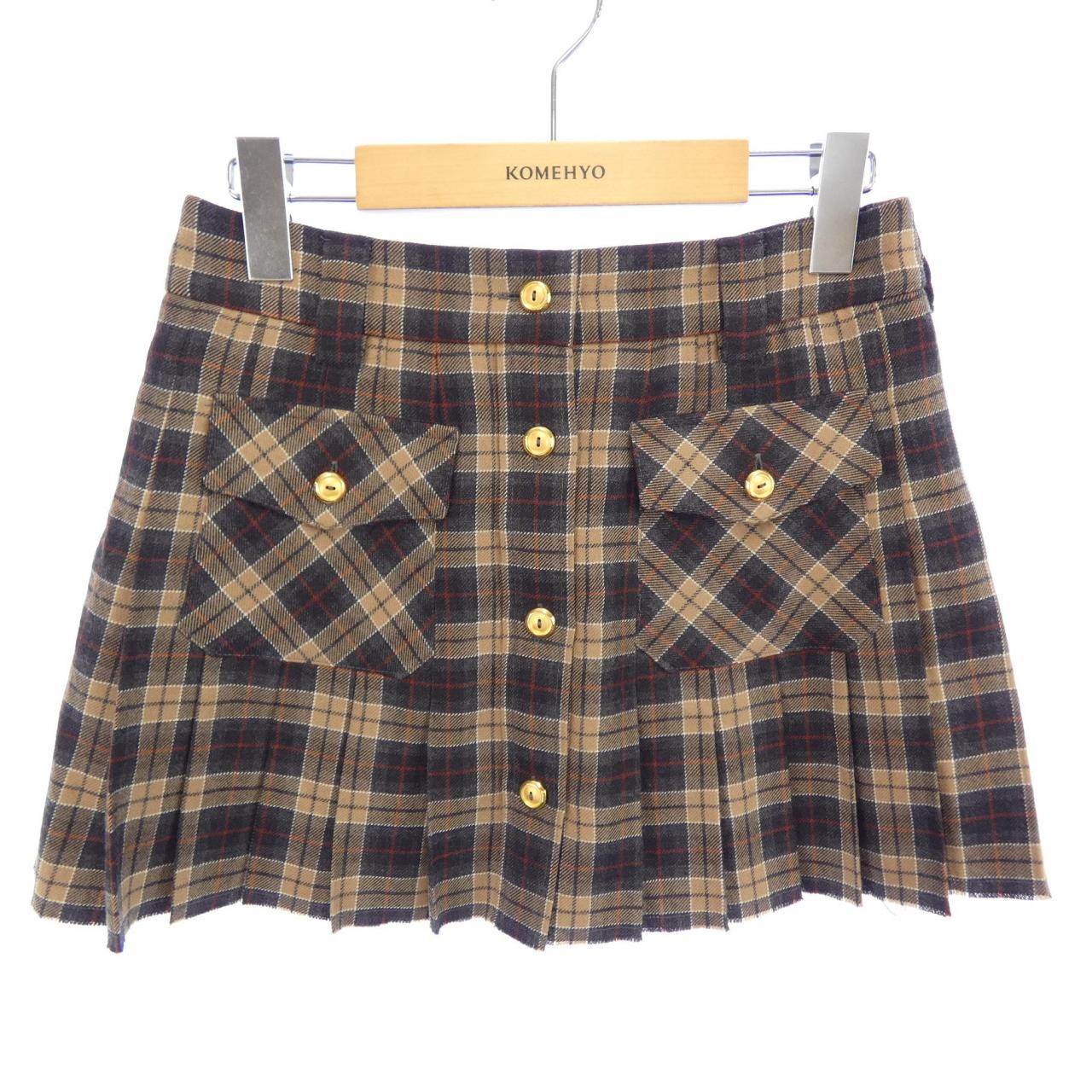 Miu Miu Tartan Pleated Mini Skirt