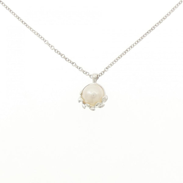 Tiffany & Co. Olive Leaf 925 Silver Pearl Necklace