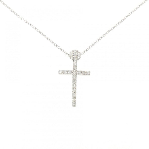 Au750 Diamond Cross Flower Necklace