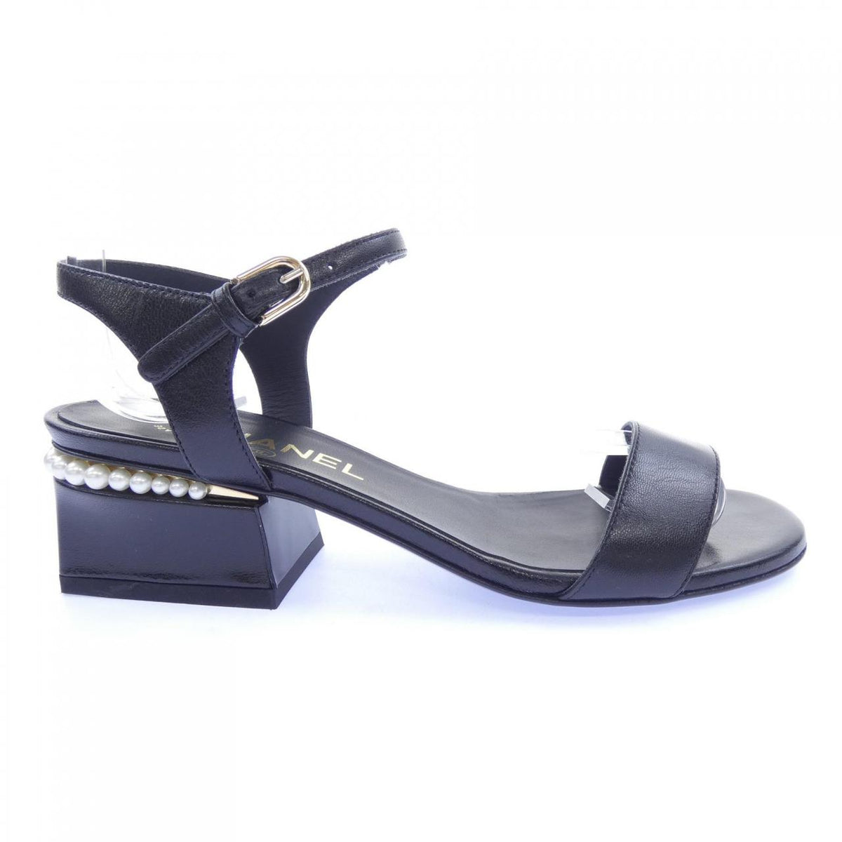 Chanel Shiny Goatskin Imitation Pearl Sandals