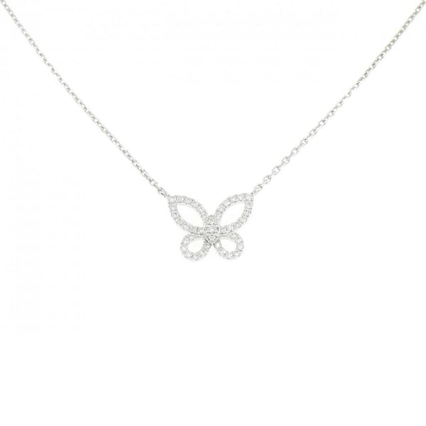 Graff Mini Butterfly Silhouette 18K White Gold Diamond Necklace