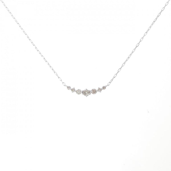 4℃ K10 White Gold Diamond Necklace