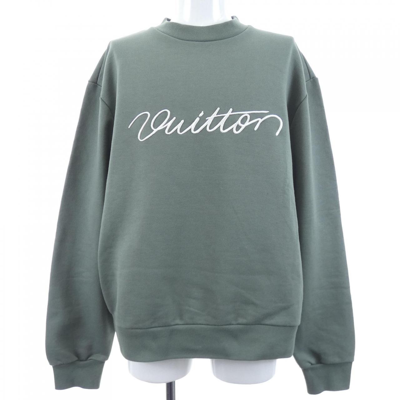 Louis Vuitton Embroidery Signature Crewneck Cotton Sweatshirt