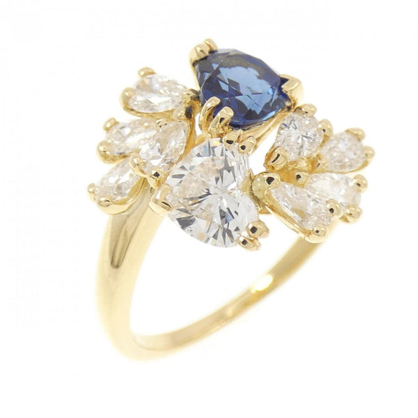 Queen Au750 Sapphire Diamond Ring