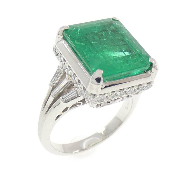 PT900 Platinum Emerald Diamond Ring
