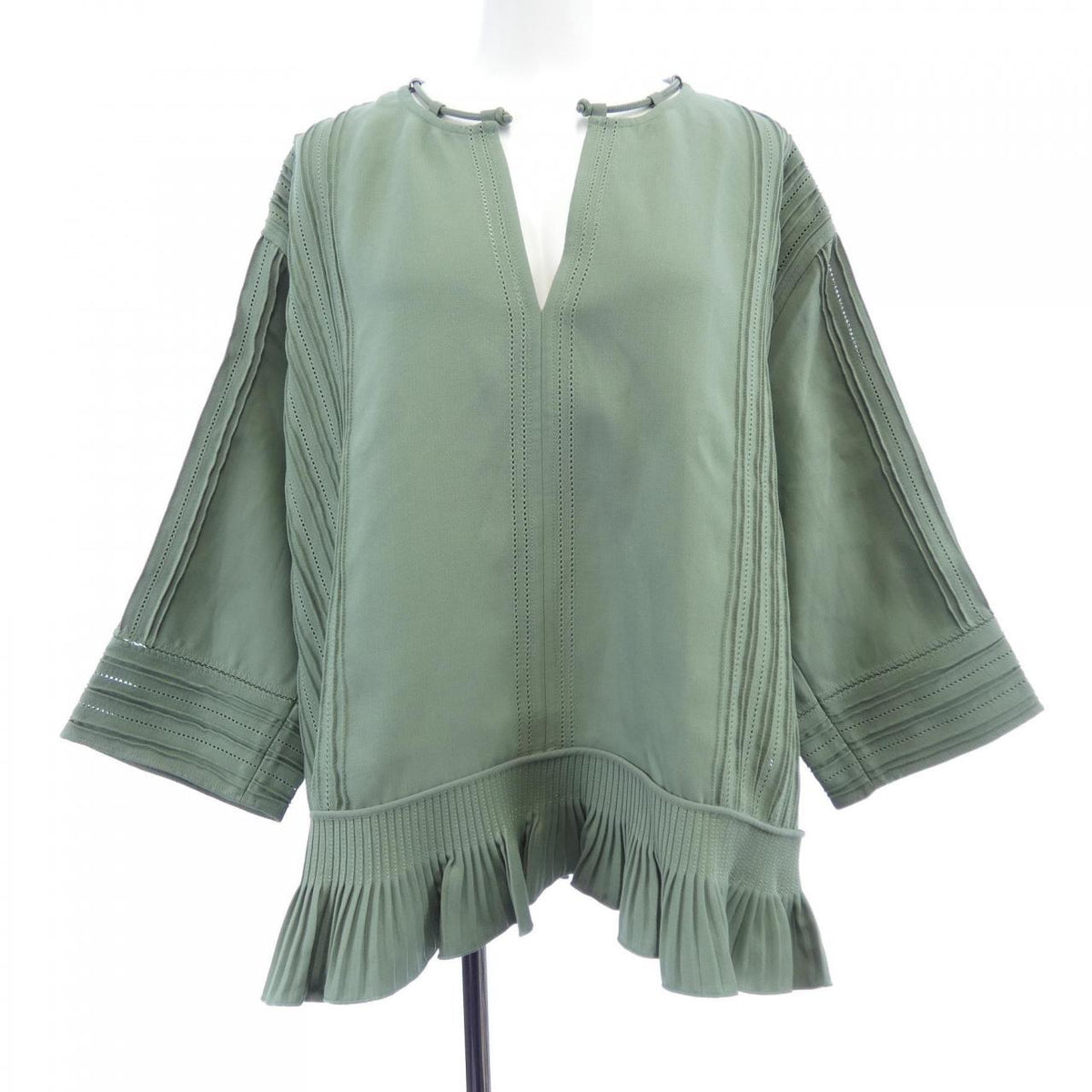 Hermes Silk Crepe Textured Cotton Top