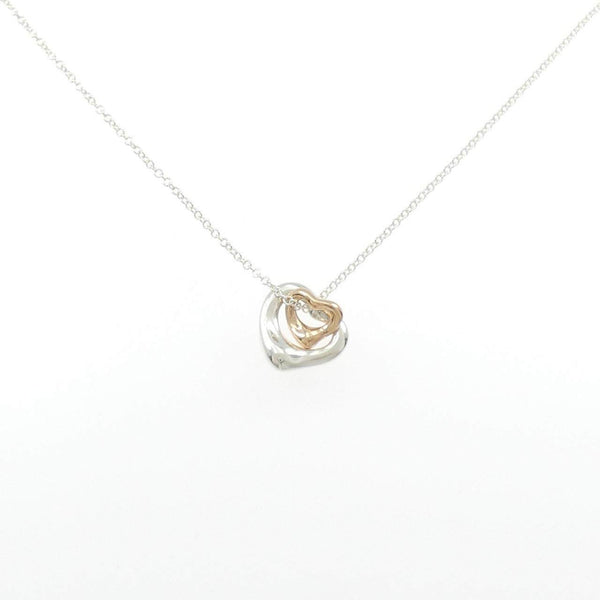 Tiffany Open Heart Extra Mini 925 Silver 750 Pink Gold Necklace