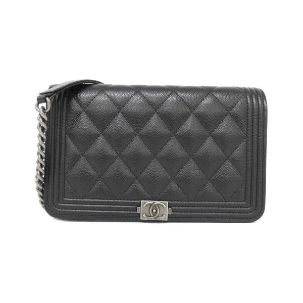 Chanel Boy Chanel Caviar Skin Chain Wallet