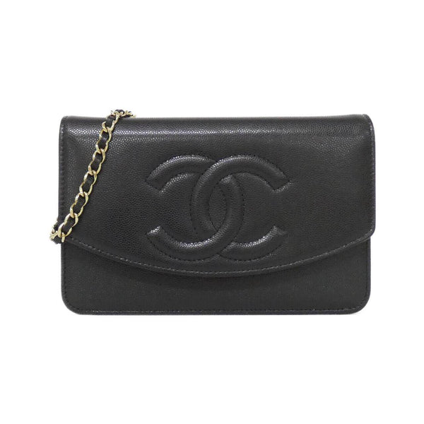 Chanel Caviar Skin Chain Wallet
