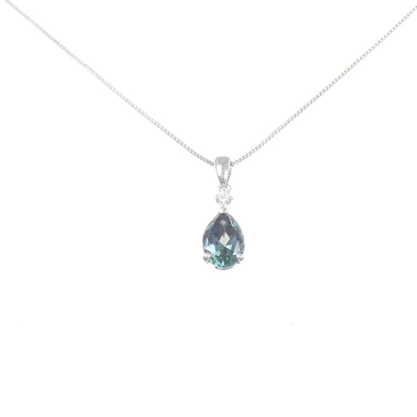 Au750 Synthetic Alexandrite Diamond Necklace