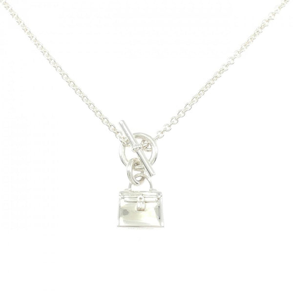 Hermes Amulette Kelly Silver Necklace