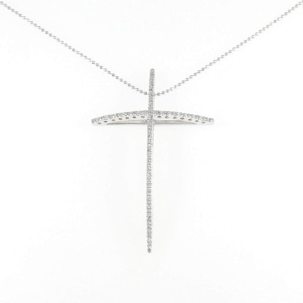 Au750 White Gold Cross Diamond Necklace
