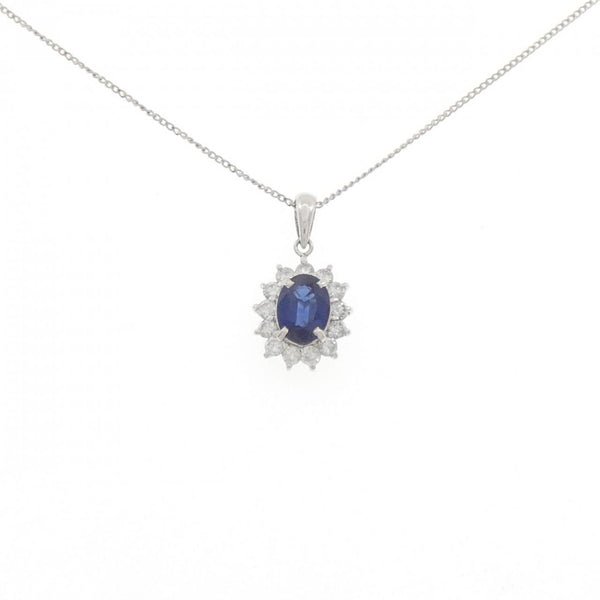 Platinum Sapphire Diamond Necklace