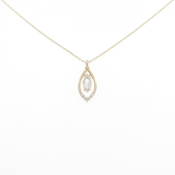 K10 Yellow Gold White Topaz Diamond Necklace