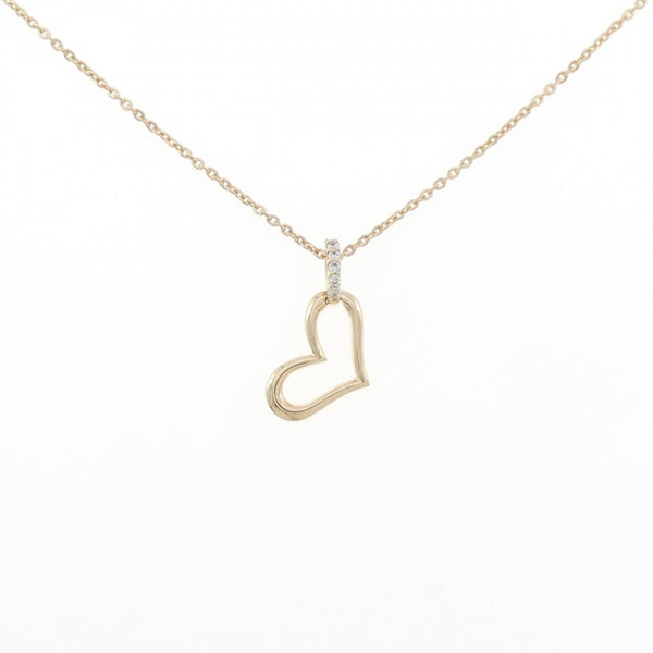 K10 Yellow Gold Heart Cubic Zirconia Necklace