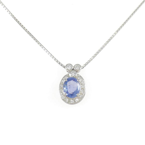 PT850 Sapphire Diamond Necklace