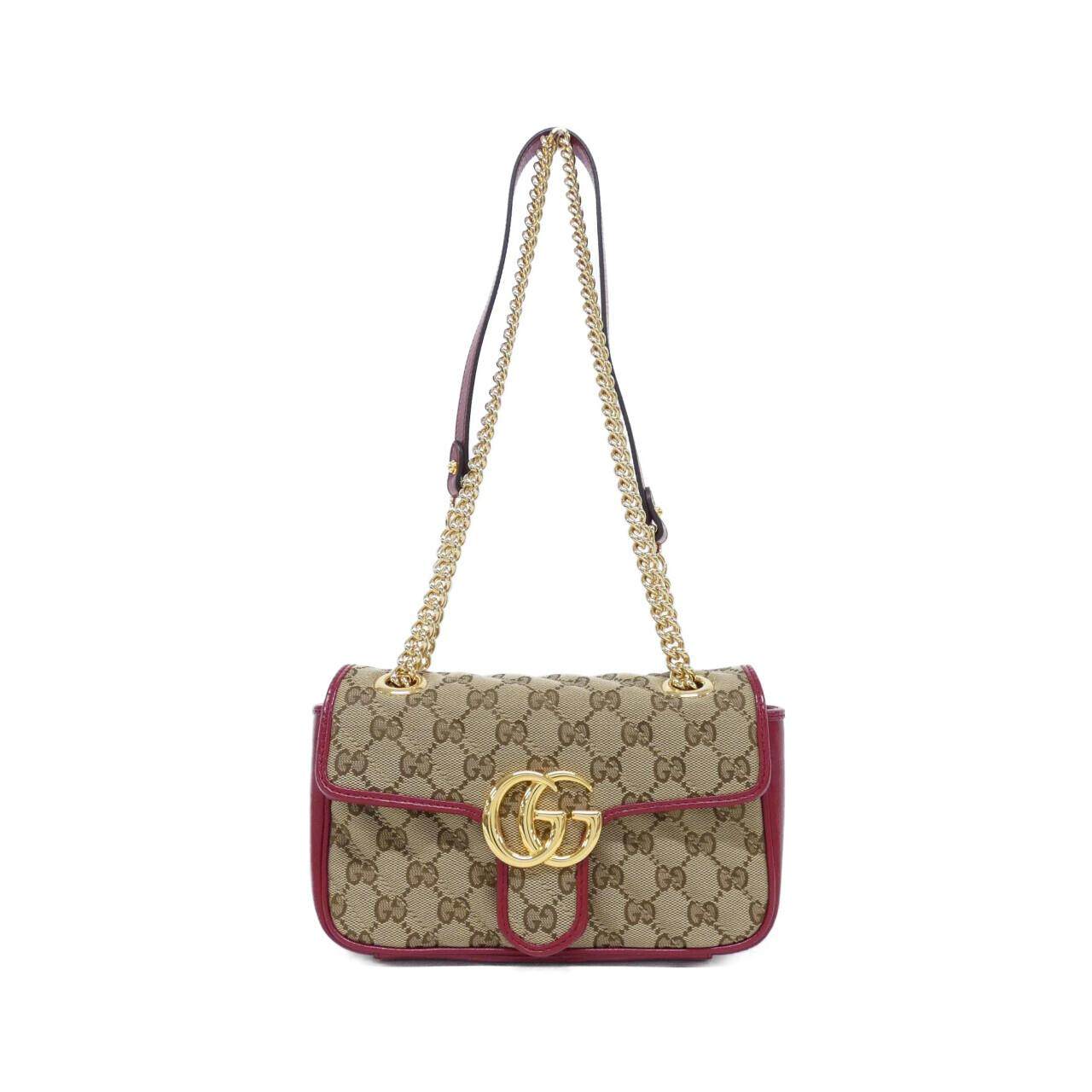 Gucci GG Marmont GG Canvas Leather Shoulder Bag