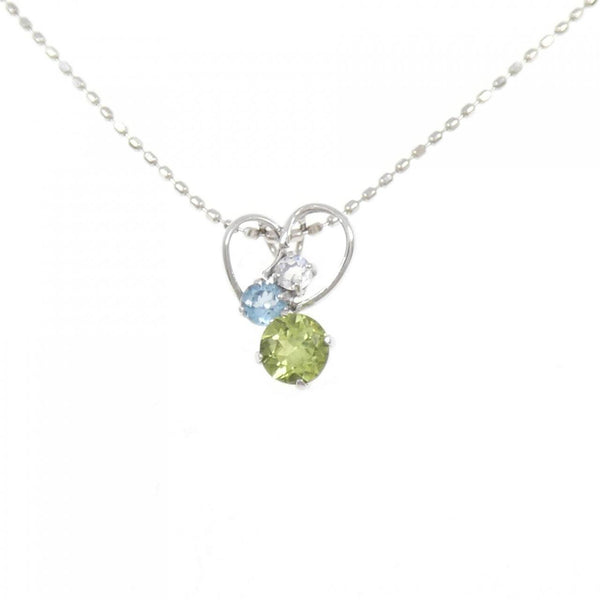 K10 White Gold Color Stone Necklace