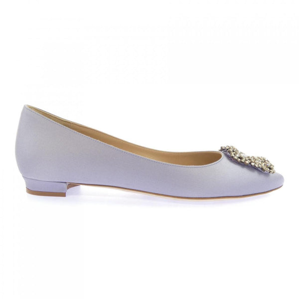 Manolo Blahnik HANGISIFLAT Satin Flats