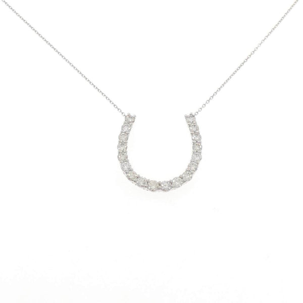 Platinum Diamond Horseshoe Necklace