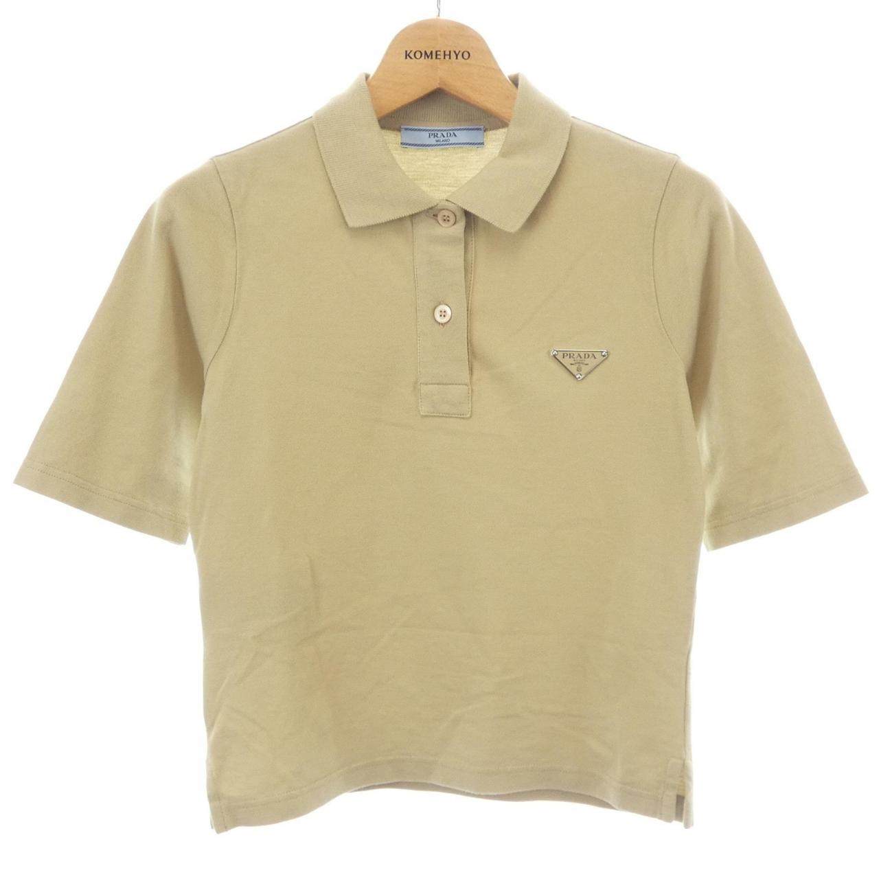 Prada Triangle Logo Cotton Polo Shirt