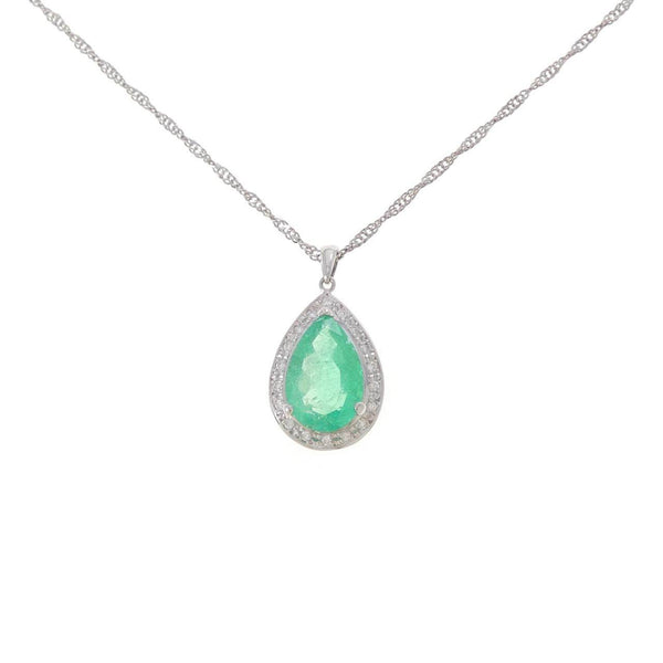 Platinum Emerald Diamond Necklace