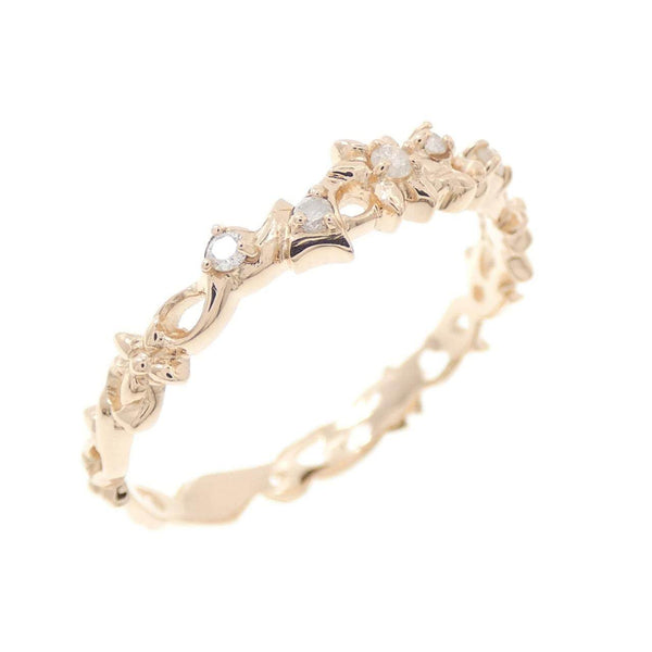 agete K10 Pink Gold Diamond Ring