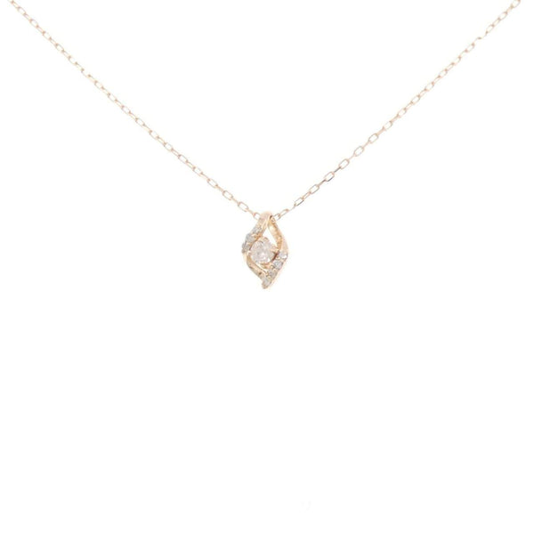 K10 Pink Gold Diamond Necklace