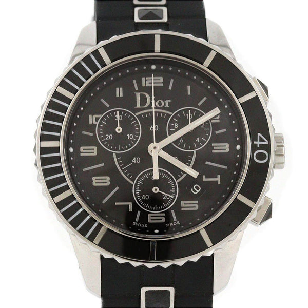 Christian Dior Crystal Chrono Stainless Steel Quartz