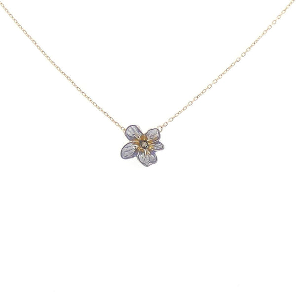 agete K10 yellow gold silver resin diamond necklace