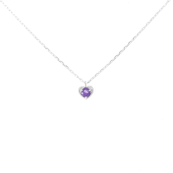 K10 White Gold Amethyst Necklace