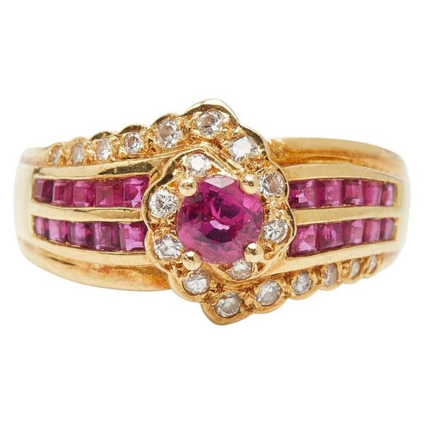 Au750 Ruby Diamond Ring