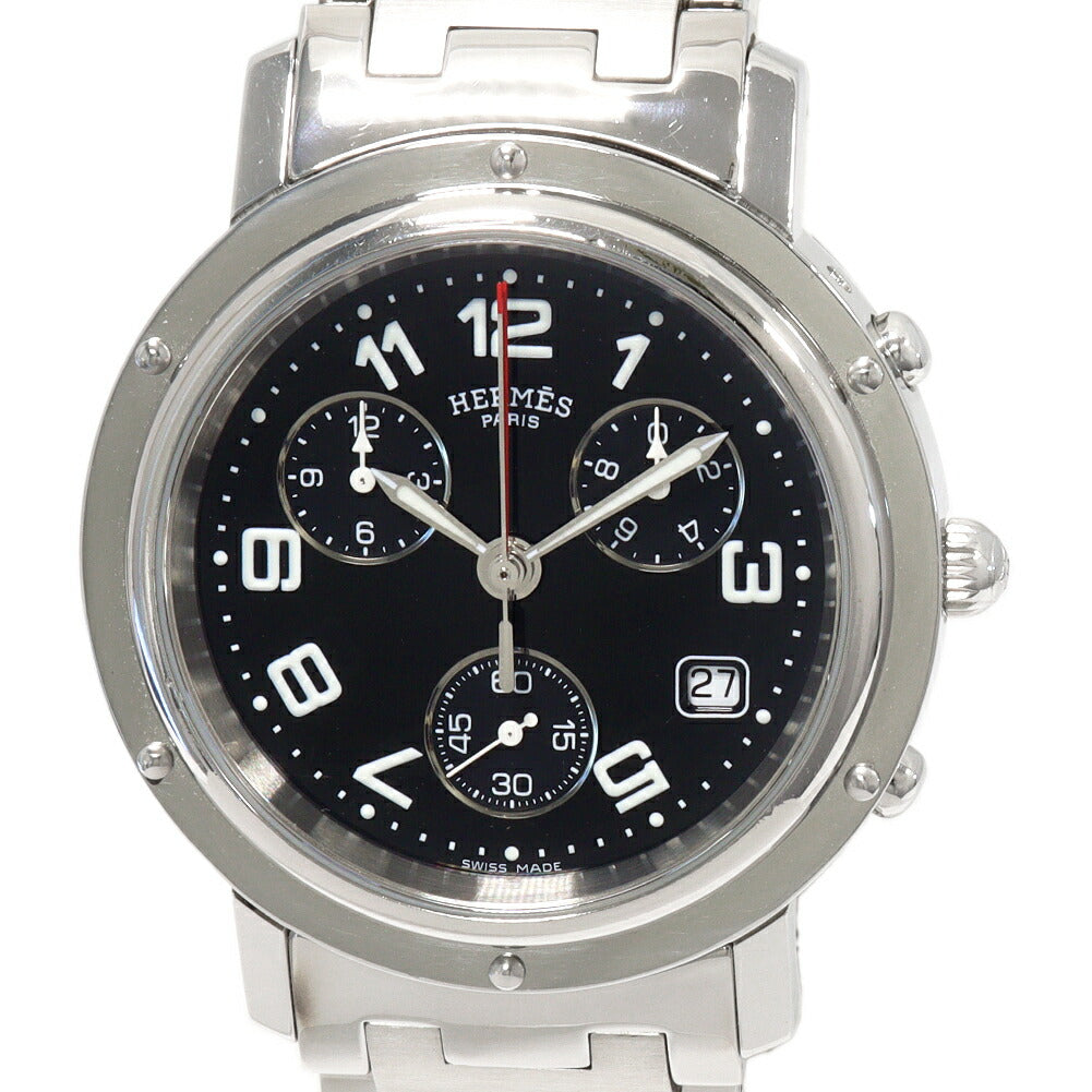 Hermes Black Dial Clipper Watch CL1.910