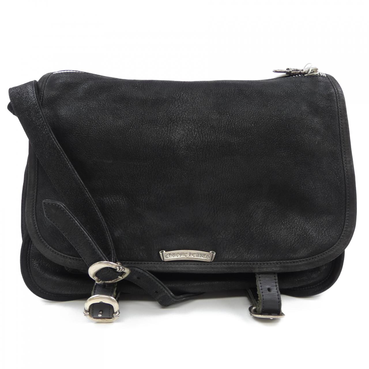 CHROME HEARTS Destroy Leather Shoulder Bag