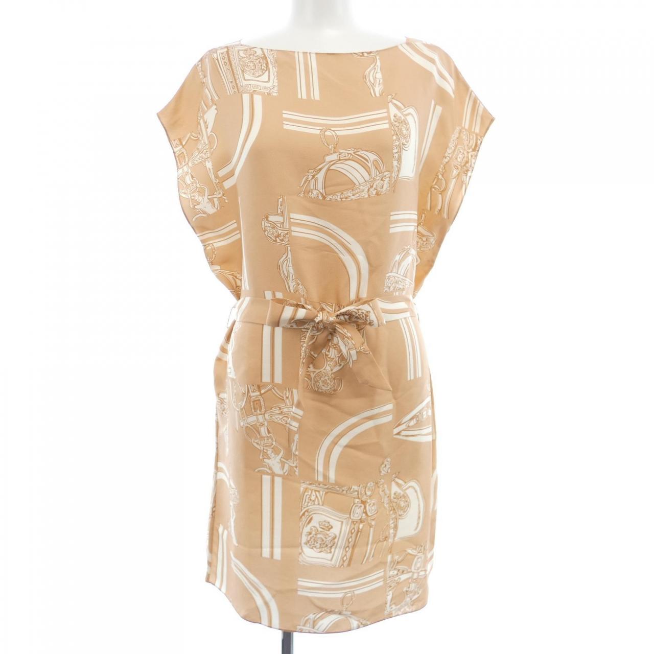 hermes silk dress Hermes Silk Jungle Love Mini Dress Navy White