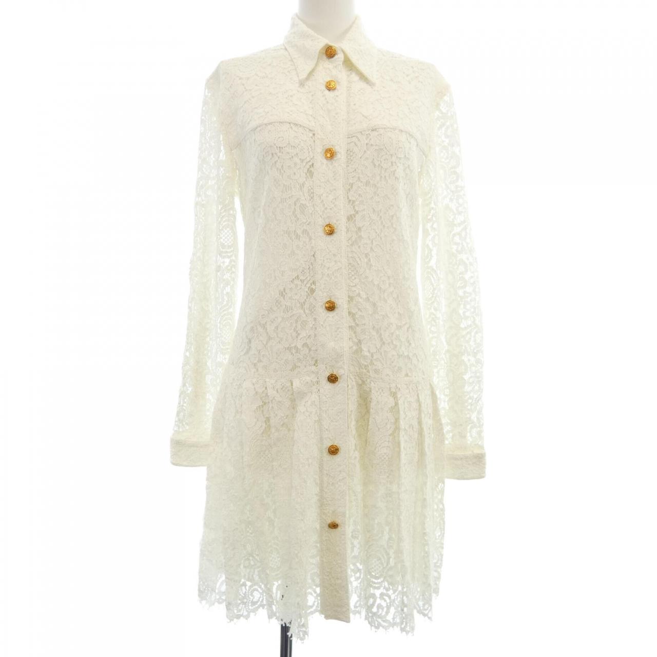 Louis Vuitton Floral Lace Shirt Dress Dress