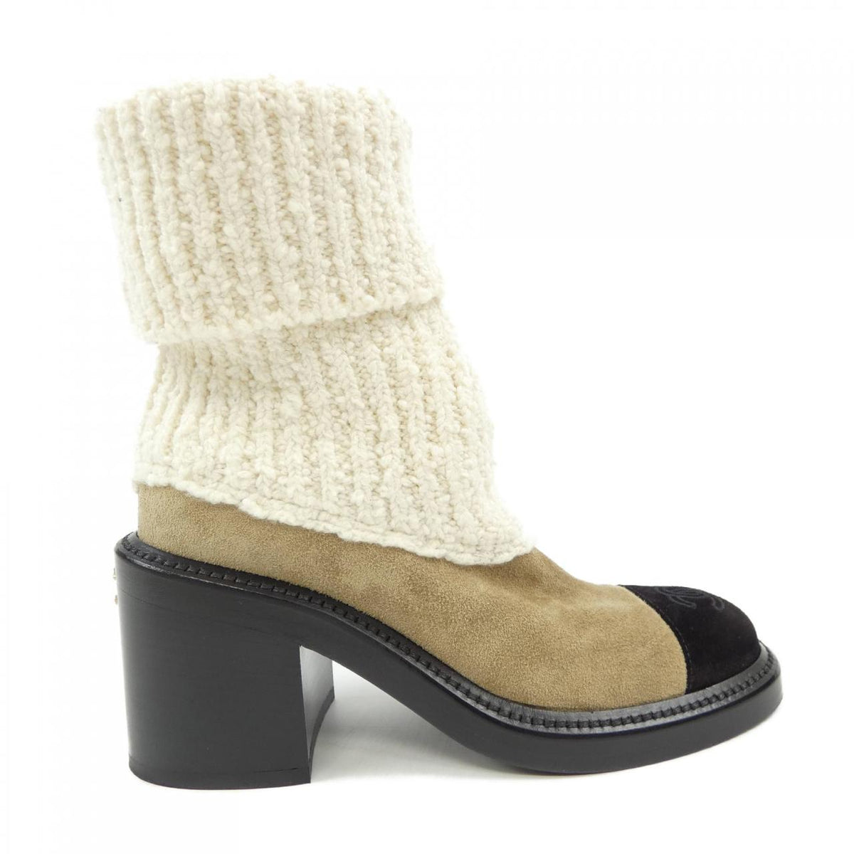 Chanel Knit Calfskin Boots