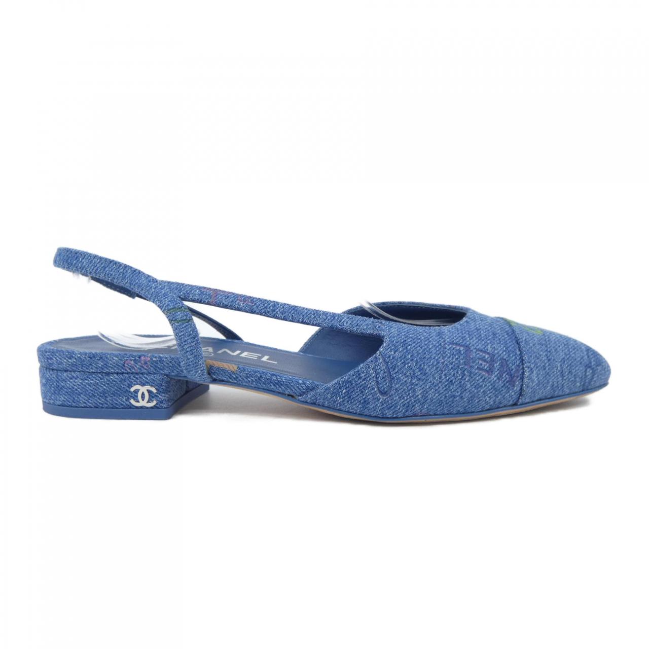 Chanel Slingback Denim Shoes