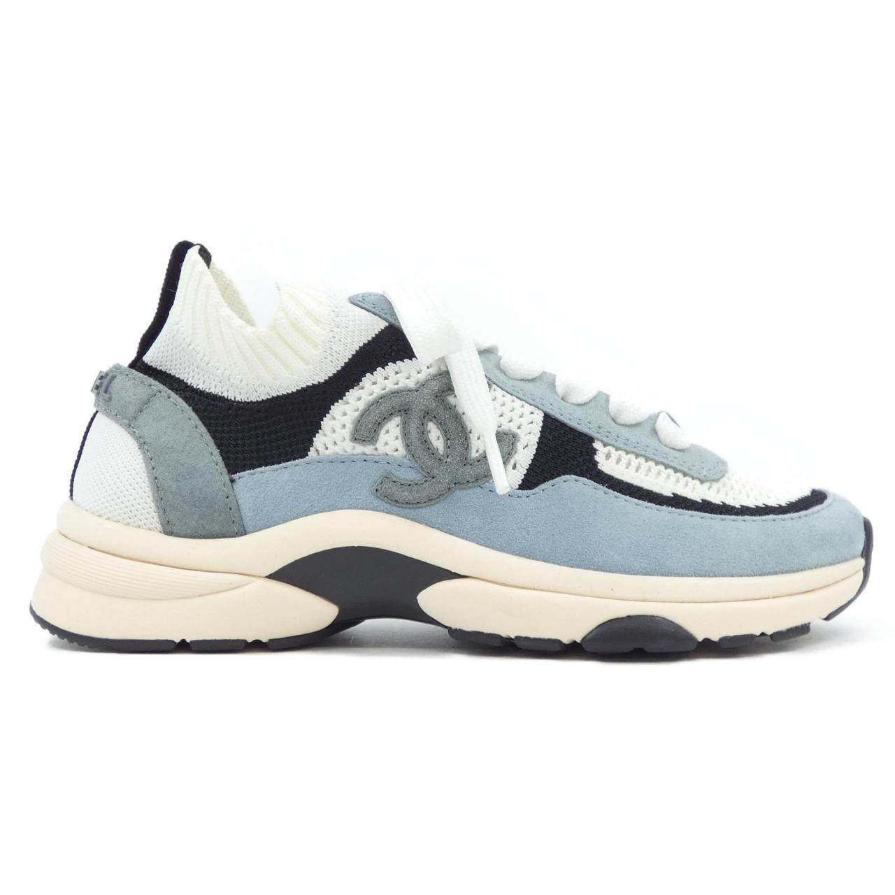 Chanel Knit Suede Calfskin Sneakers