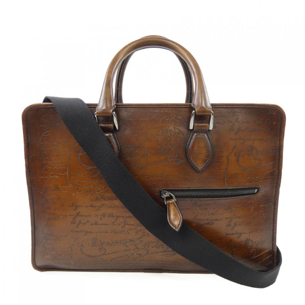 Berluti Un Jour Small Scritto Leather Briefcase